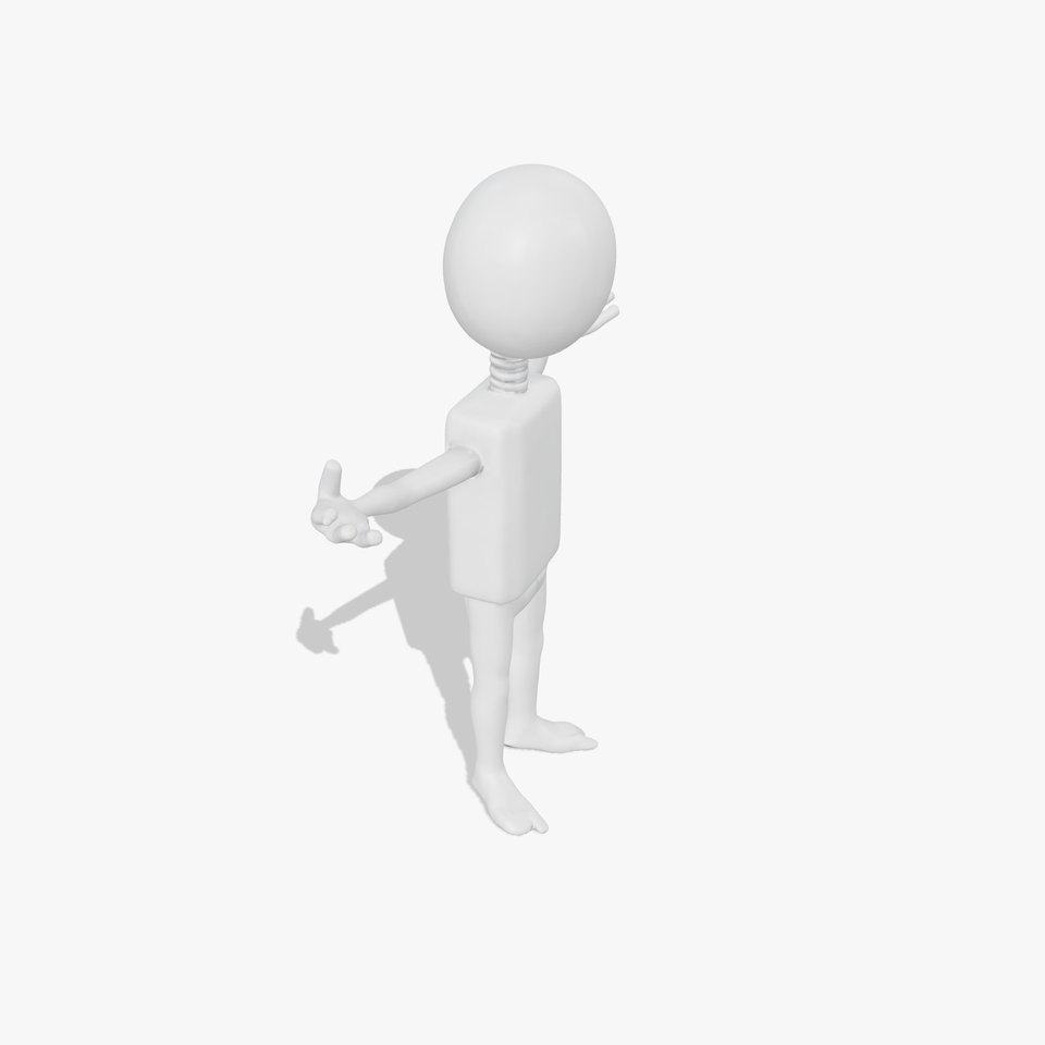Minimalist Humanoid Rigged and Animated Character Model
